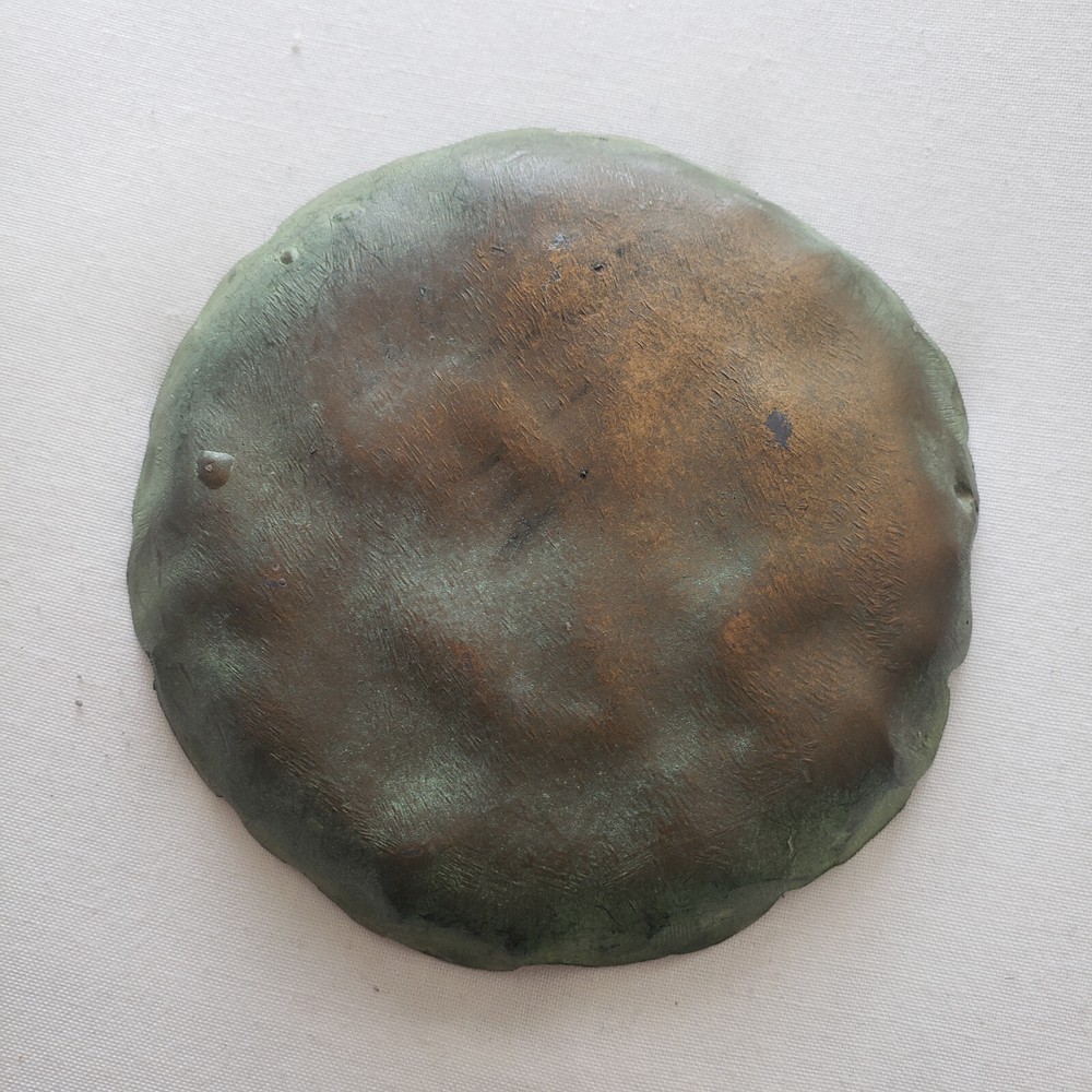 Metal Plate Flower Copper Green