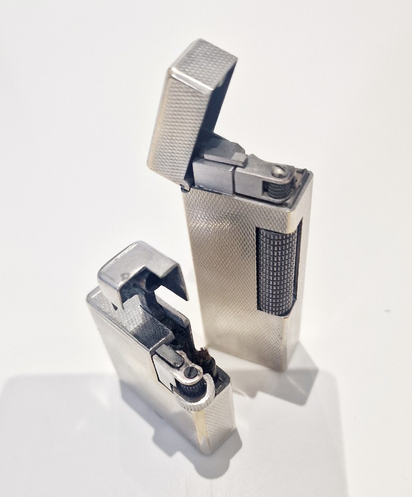 Two Vintage dunhill silver plated lighter