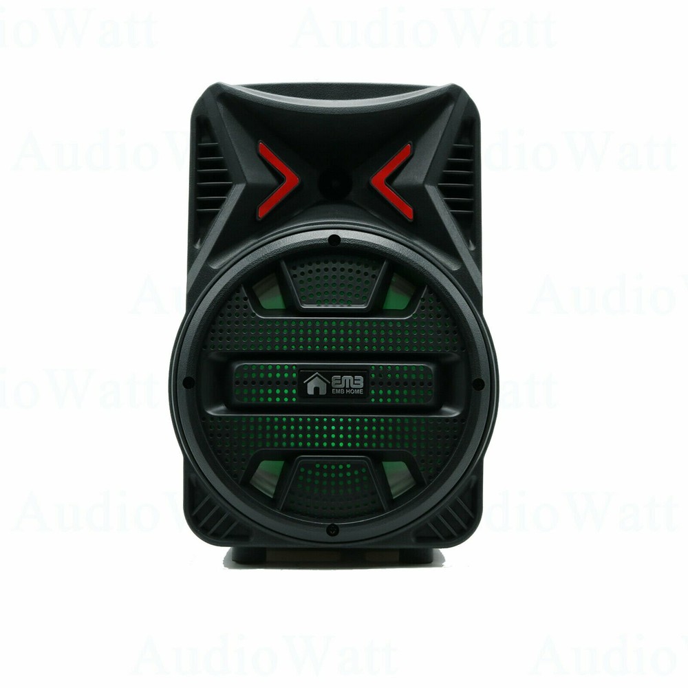 8" 600 Watts Portable Powered DJ Speaker Only Work w/ iPhone Bluetooth AUX USB