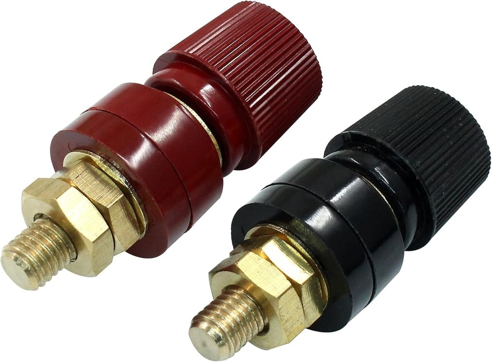 Remote battery terminal studs kit with red and black posts for power connection