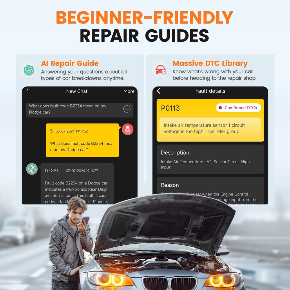 OBD2 Diagnostic Tool Car Scanner All Systems Code Reader Active Test BMS EPB OIL