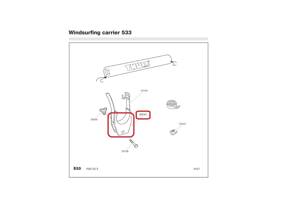 Thule Pole Holder Black for Sailboard Rack 50245