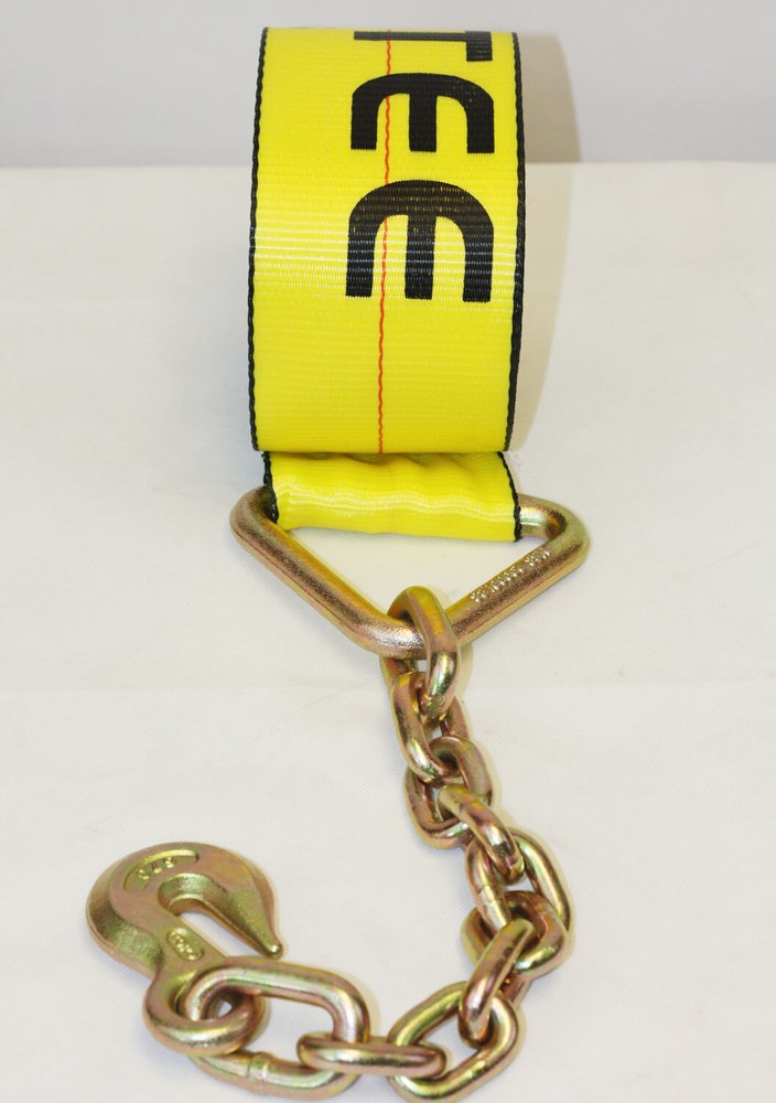 (4 Pack) 4"x30' Winch Straps w/chain, WLL 5400 Flatbed Tie Down Strap