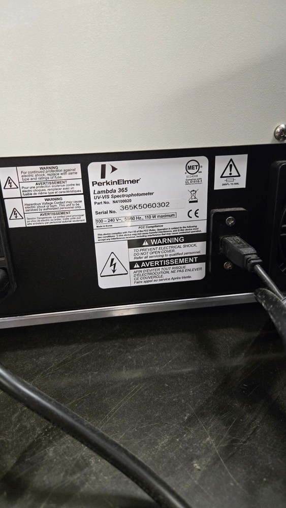 Perkin Elmer Lambda 365 UVVIS