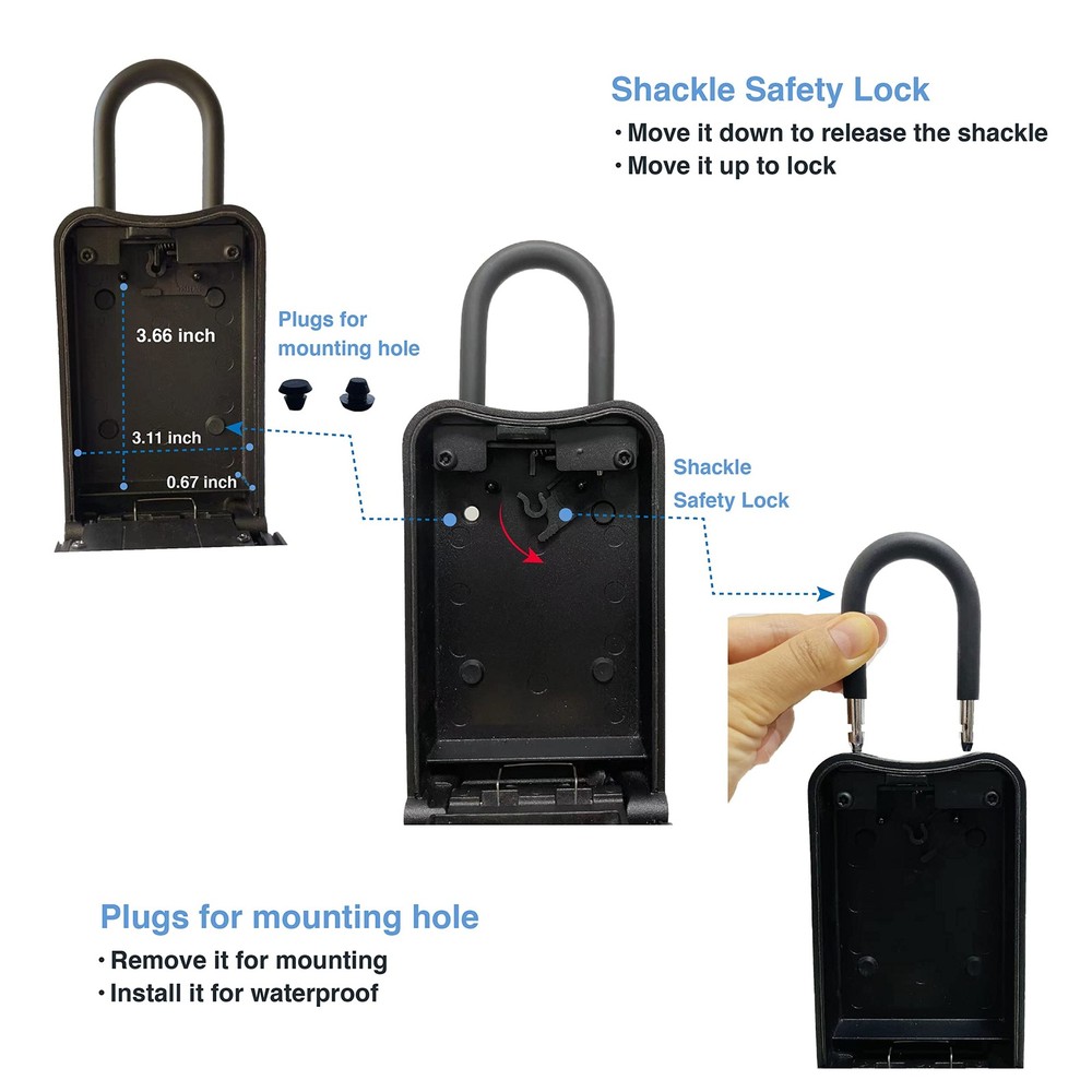 MojoBox, Digital Lockbox, Bluetooth Key iOS/Android App Black