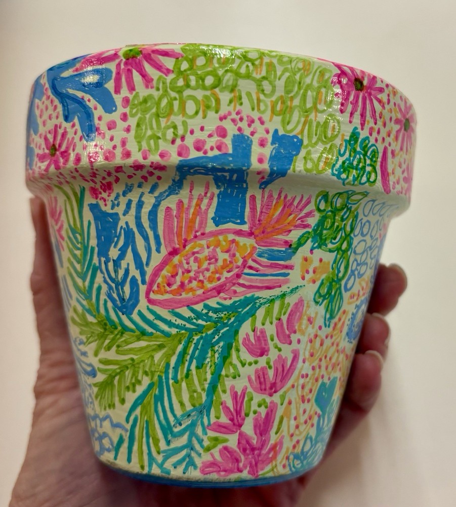 Hand Painted Flower Pot