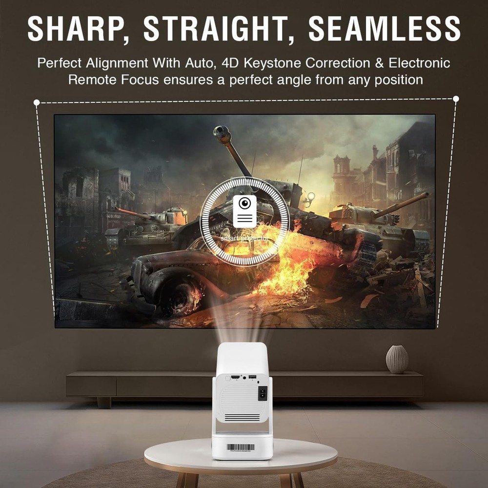 XElectron Techno Android 13 Smart Projector, 1080P & 4K Support, Loud Speaker...