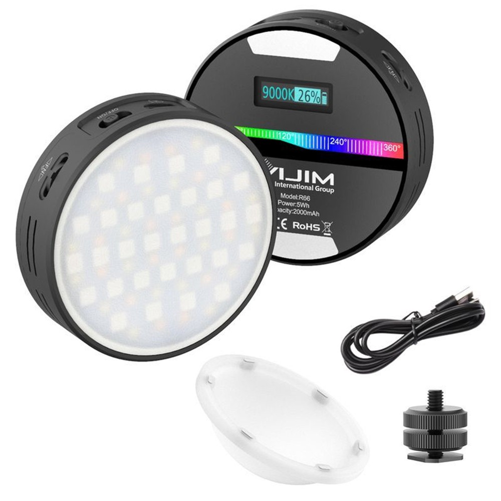 RGB LED Video Light Rechargeable Photography Fill Light Handheld Soft Light a