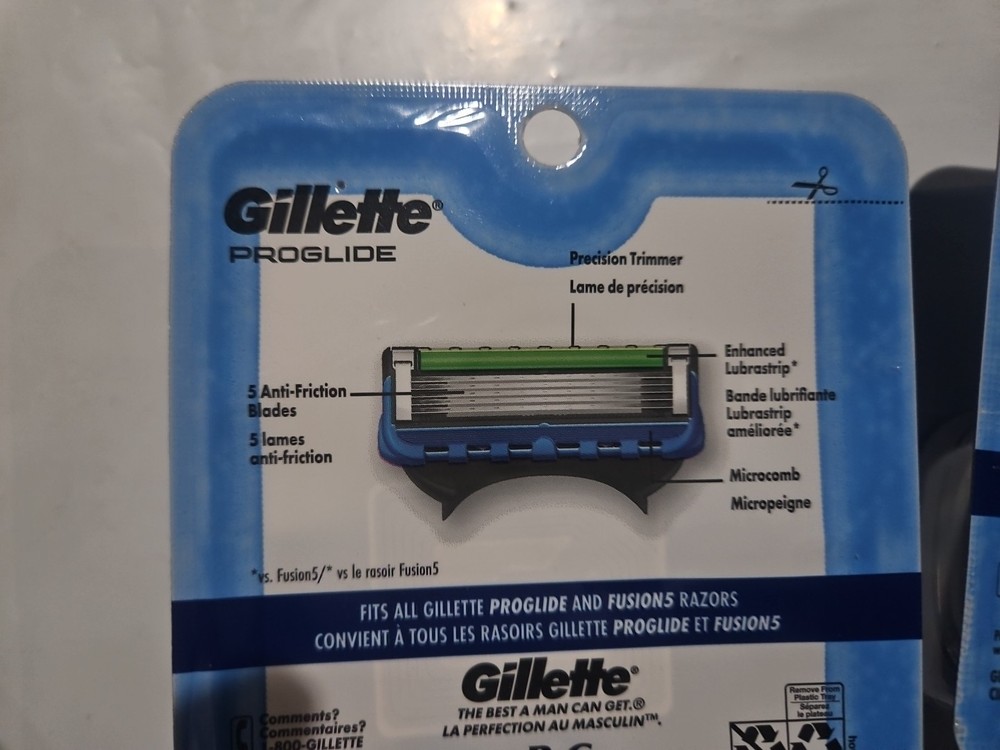 GILLETTE PROGLIDE * 2 X 4-PACK *(8) REFILL CARTRIDGES WITH PRECISION TRIMMER