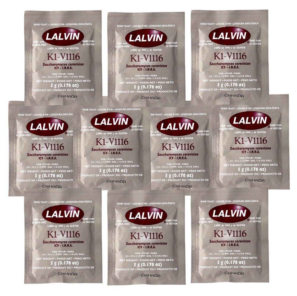 10 packs of KIV-1116 Lalvin Yeast for Winemaking