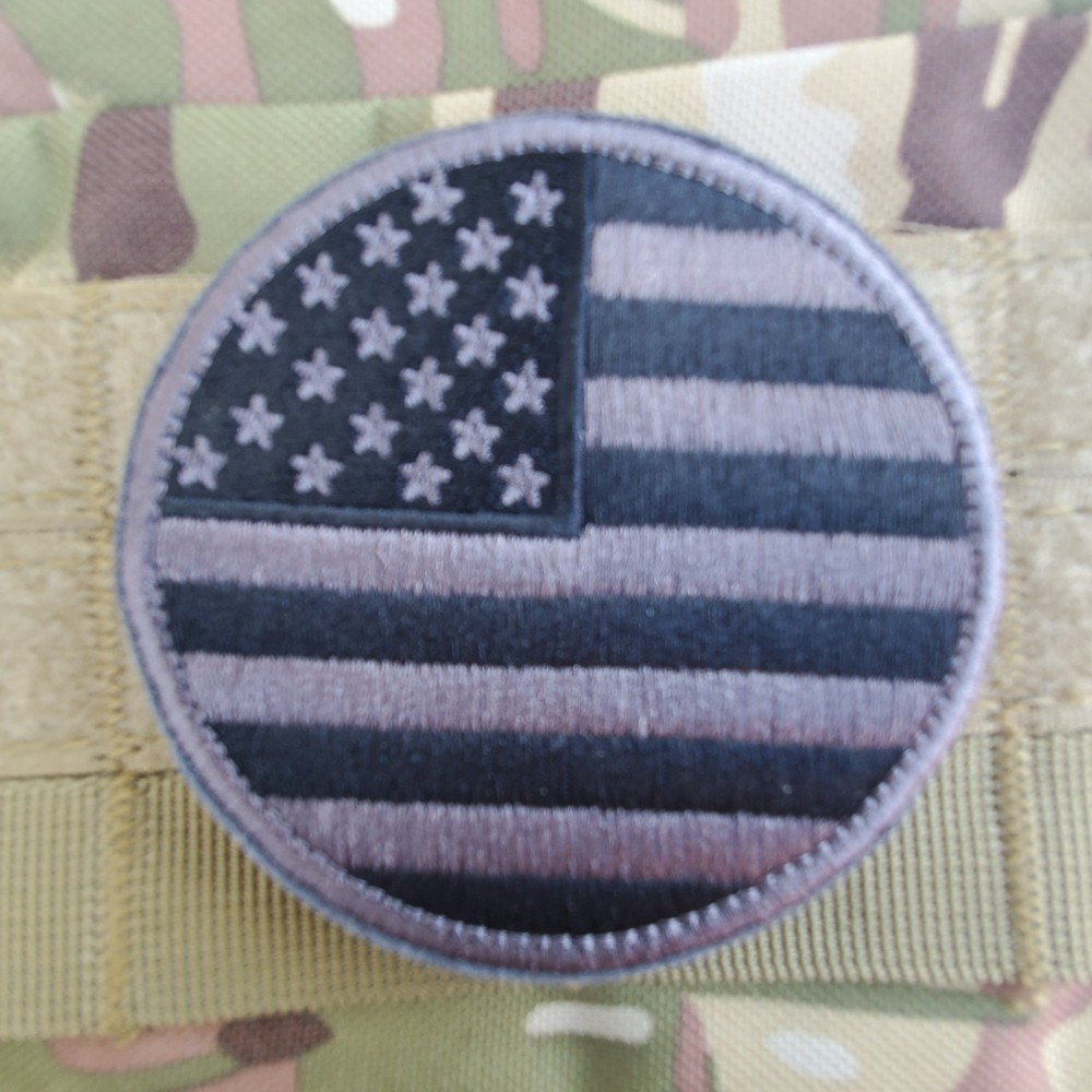 BLACK AND SILVER FLAG Tactical Morale Patch Hook and Loop