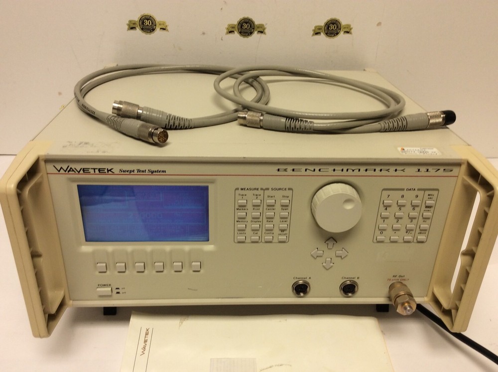 Wavetek Sweep Test System Benchmark 1175 RF Scalar Analyzer Manual & 2 Cables
