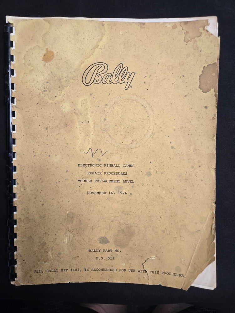 1976 Bally Electronic Pinball Games Repair Procedures Module Replacement Level