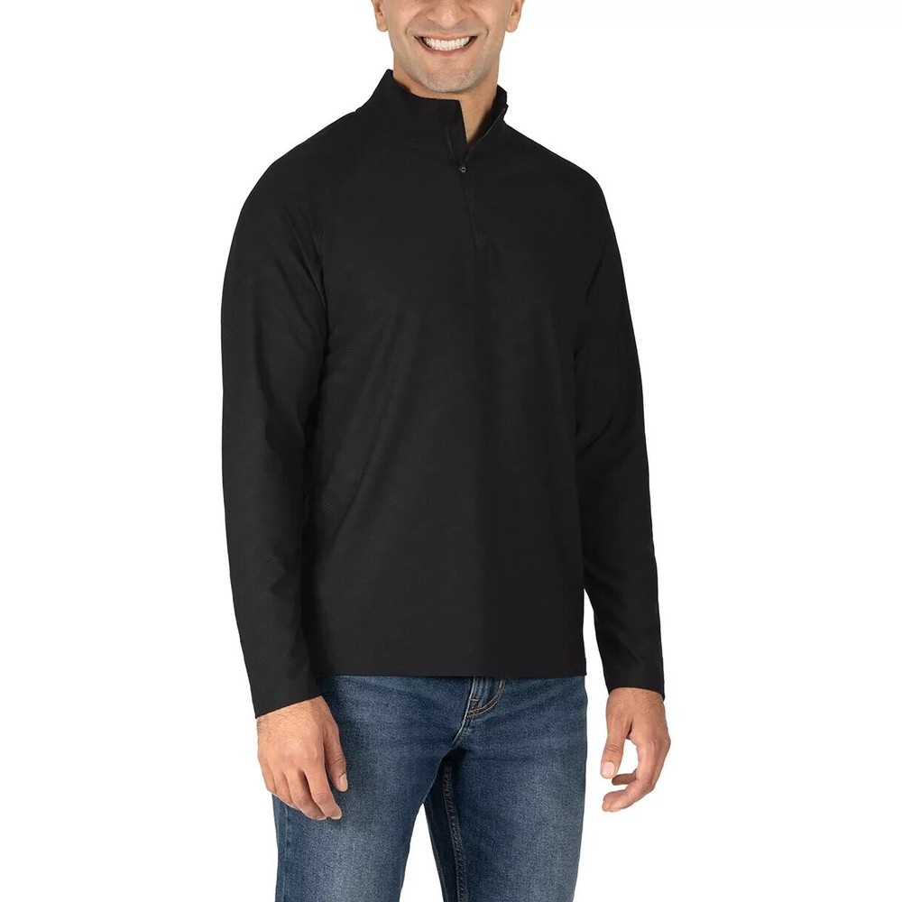 Gerry Men's Active Quarter Zip Regular Fit Top, Black, Size L