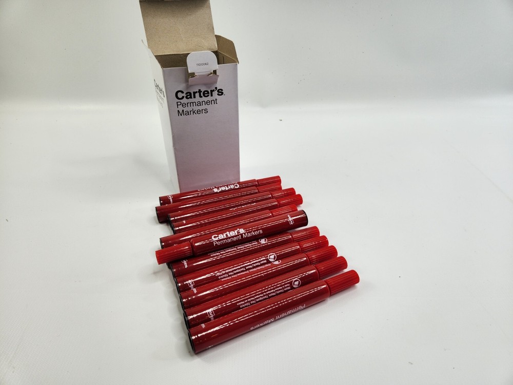 12 Pack Carter's Red Permanent Large Markers Chisel Tip Box Avery 27177