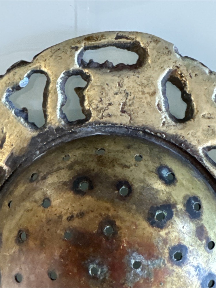 Antique Brass Ornate Tea Strainer