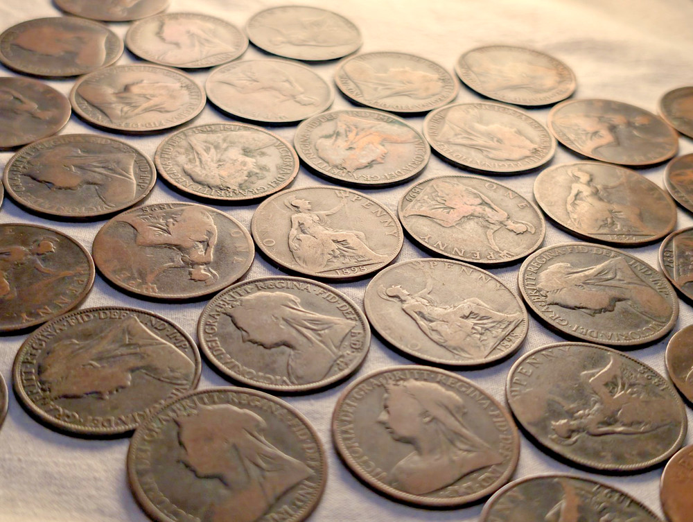 1890s One Penny LOT Great Britain 1p 1d Bundle Set