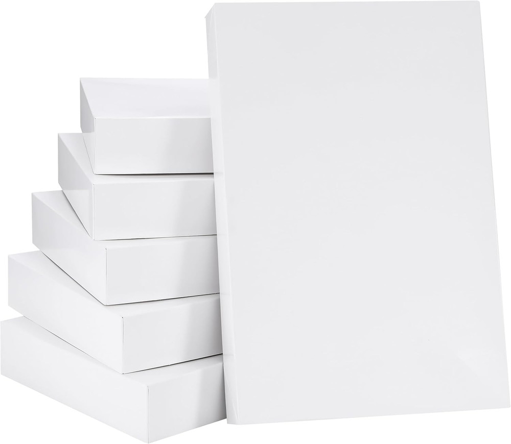 6 Pack 14" Large White Gift Boxes with Lids for Clothes Presents