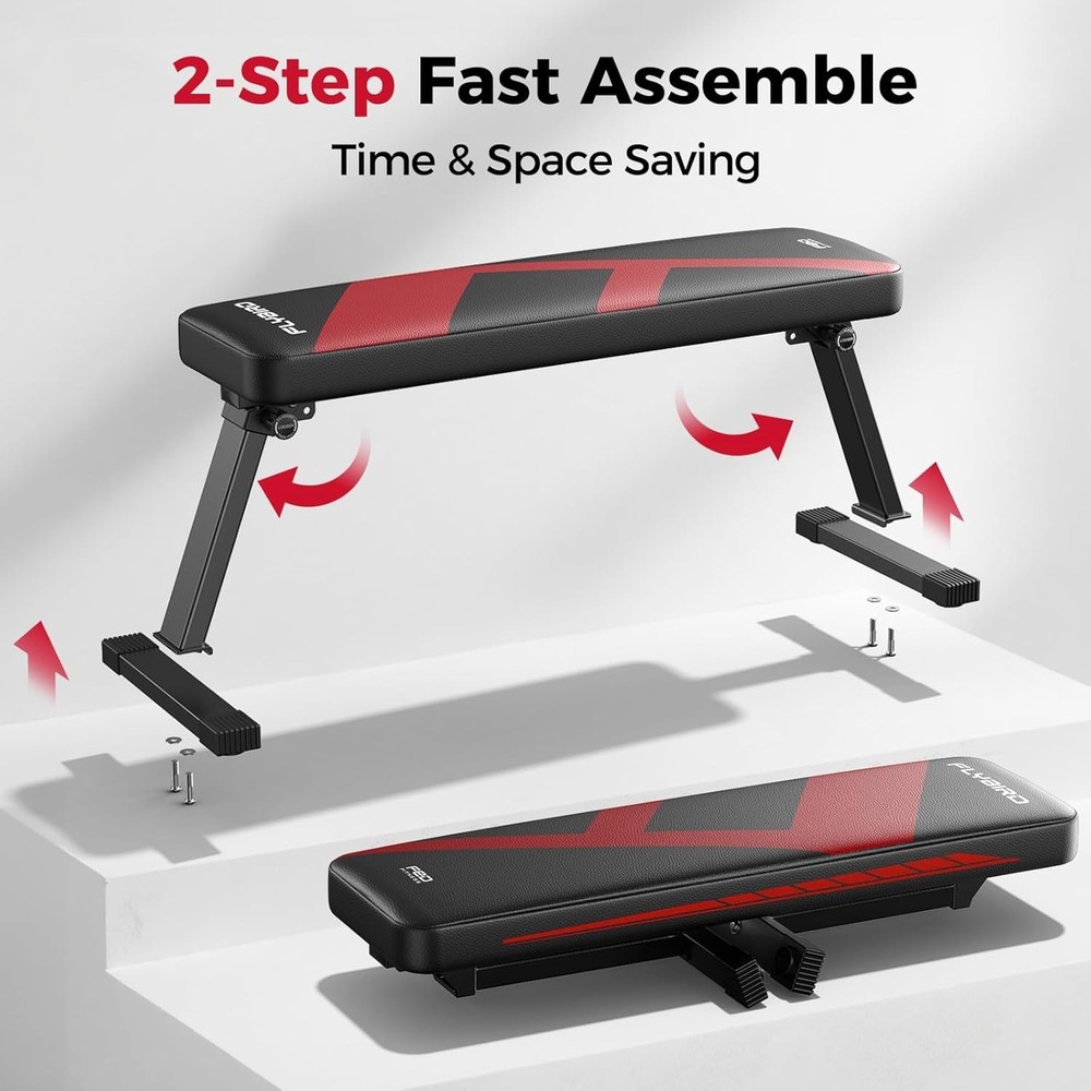 Flat Bench Foldable Flat Weight Bench Easy Assembly Strength Training Bench New