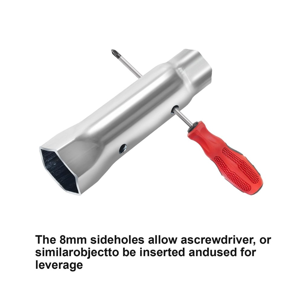 ZJZZJZ RV Water Heater Element Wrench Socket,Dual Hex Removal Silver