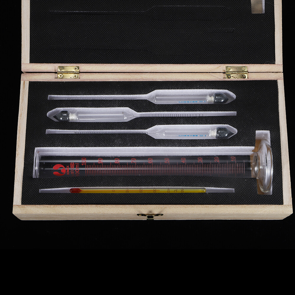 Alcohol Hydrometer Proof & Tralle Meter Distilling Tester Spirit Scale 0-100%