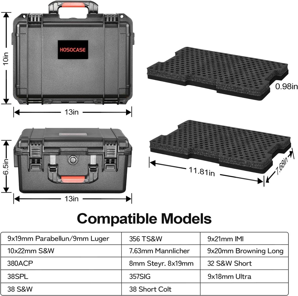 9mm Ammo Box Storage Case Waterproof Ammo Case Organizer Durable Ammunition