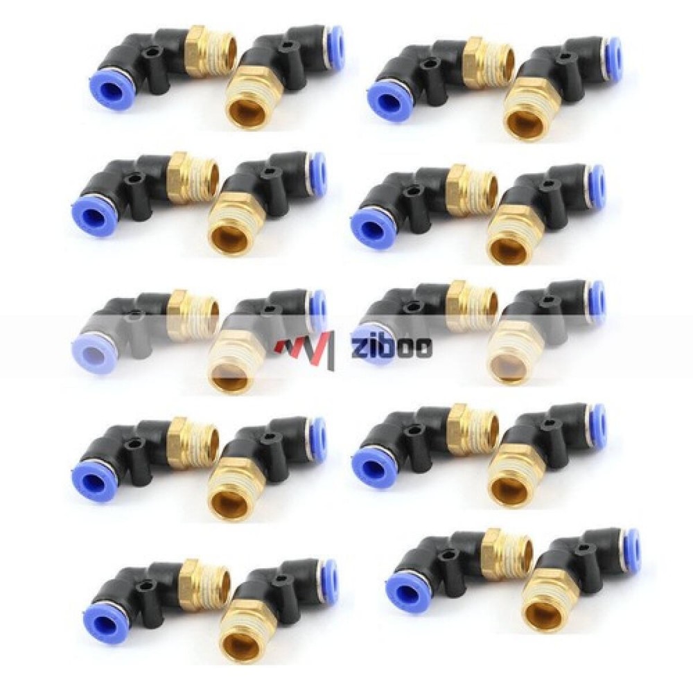 10 Pcs 1/8"PT Male Thread 6 mm Push In Joint Pneumatic Connector Quick Fitting