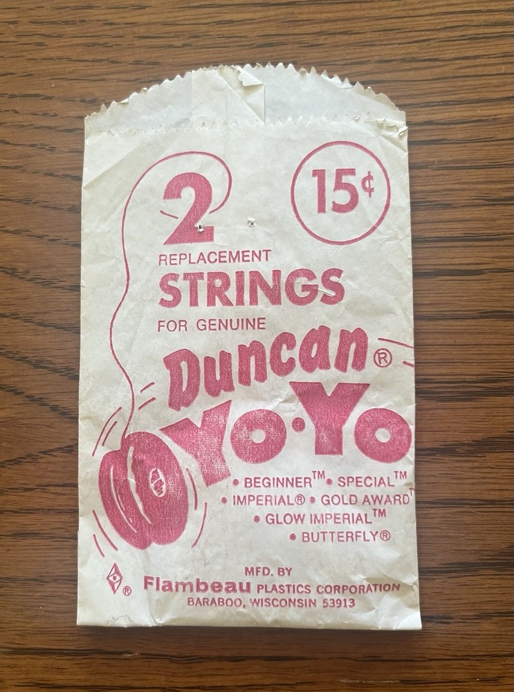 Duncan Yo-Yo String Pack Paper 1970’s