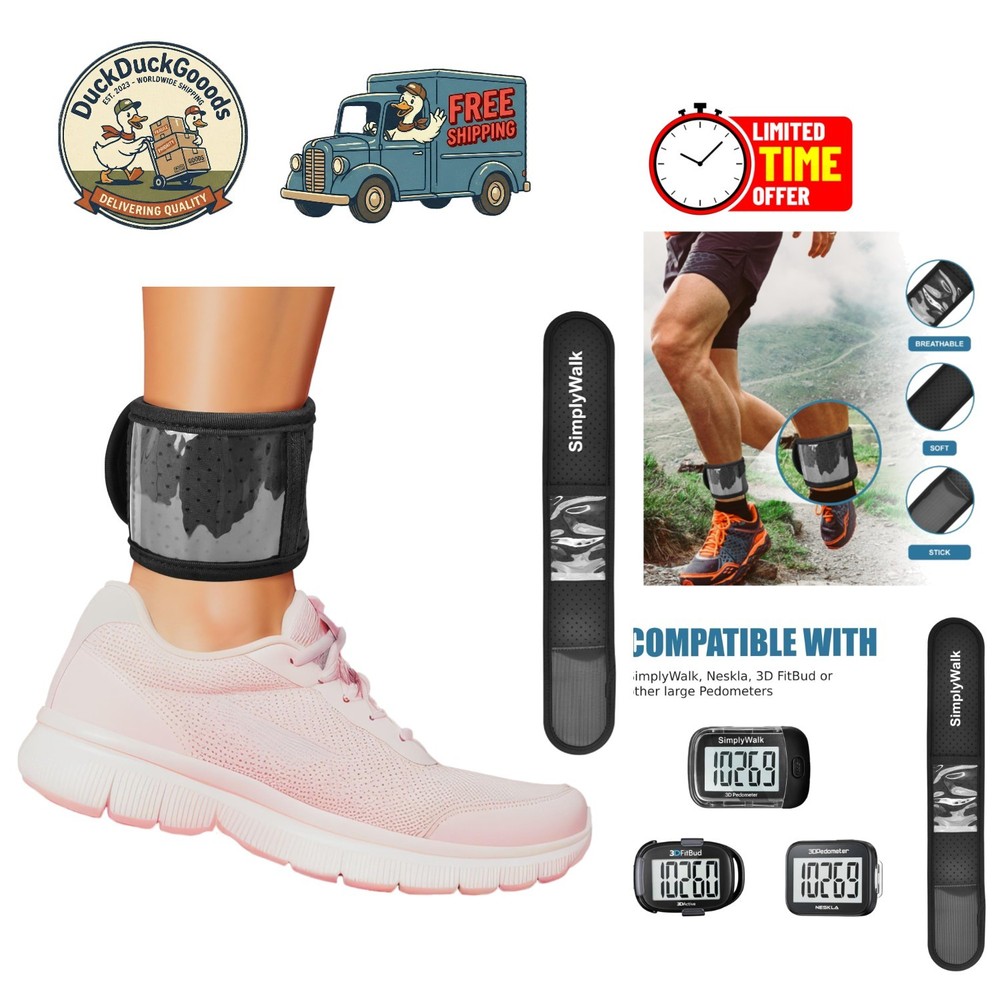 Comfortable Adjustable Ankle Band for Step Counters - Medium Size for Active Use