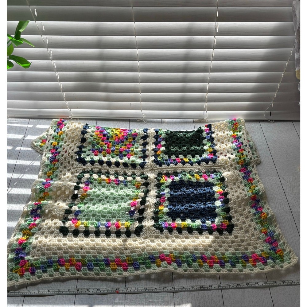 Handmade Granny Square Baby Tummy Time Blanket