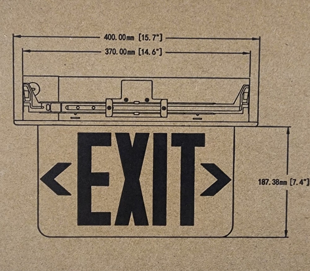 Qllite LED Exit Sign LED Edge-Lit Exit Sign Emergency Light w/Battery Backup,