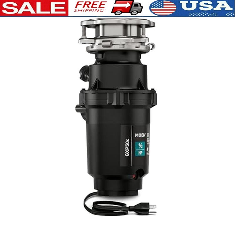 Powerful 1/2 HP Continuous Feed Garbage Disposal Compact Design Easy Install New