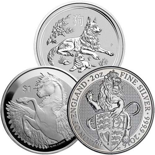 2 oz Silver (Varied Condition, Any Mint, Various Forms)