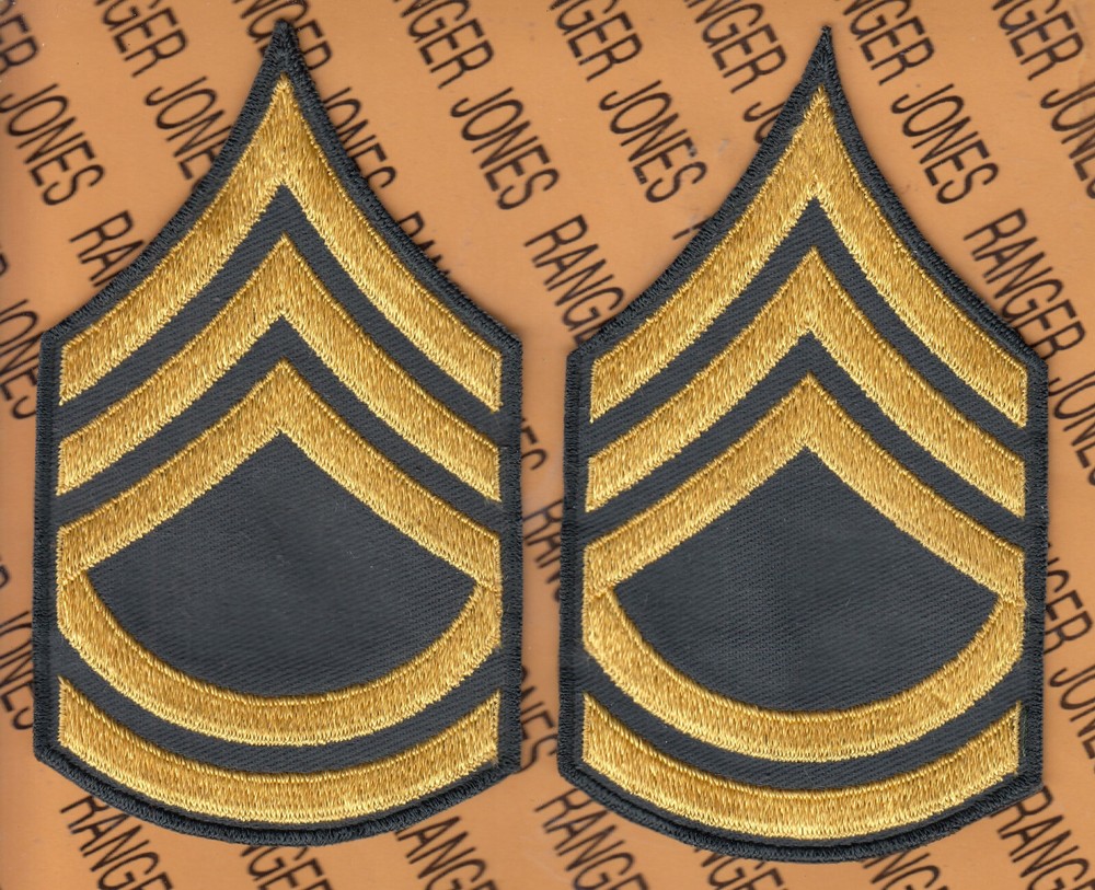 US Army Enlisted E-7 SFC Sergeant First Class A Vietnam era rank patch set c/e