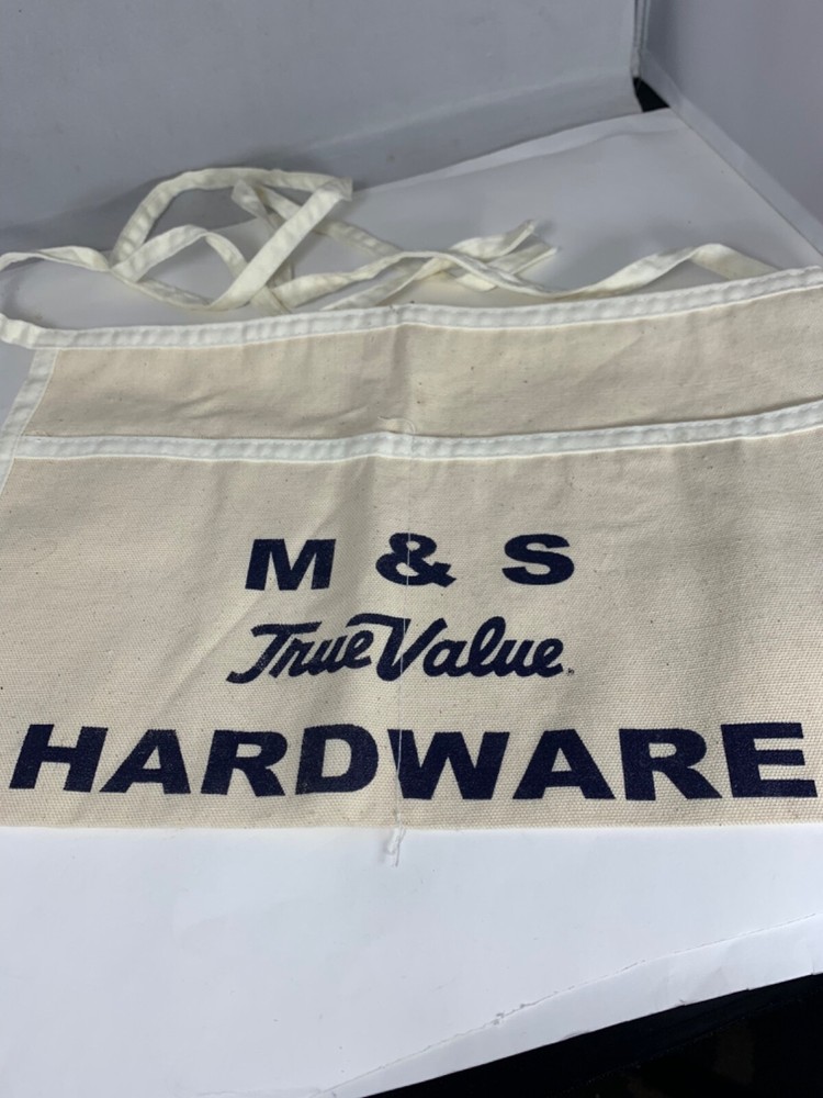 Vintage M & S TrueValue Hardware advertisement apron NOS