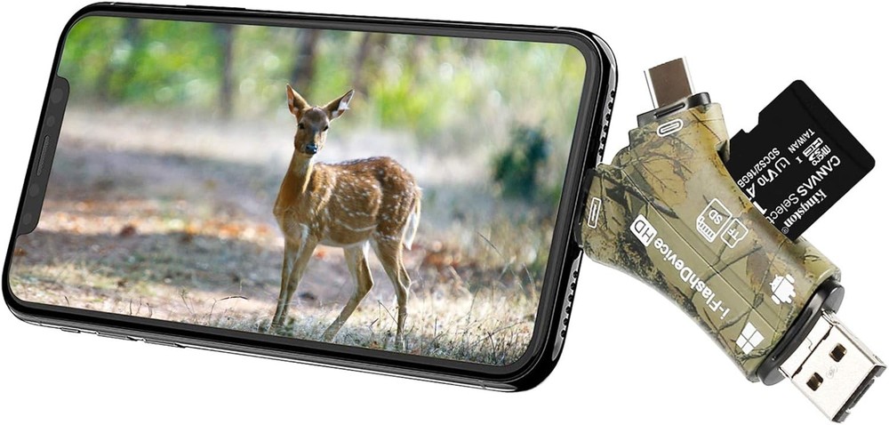 Trail Camera Viewer SD Card Reader for iPhone iPad Mac & Android, 4 in Black