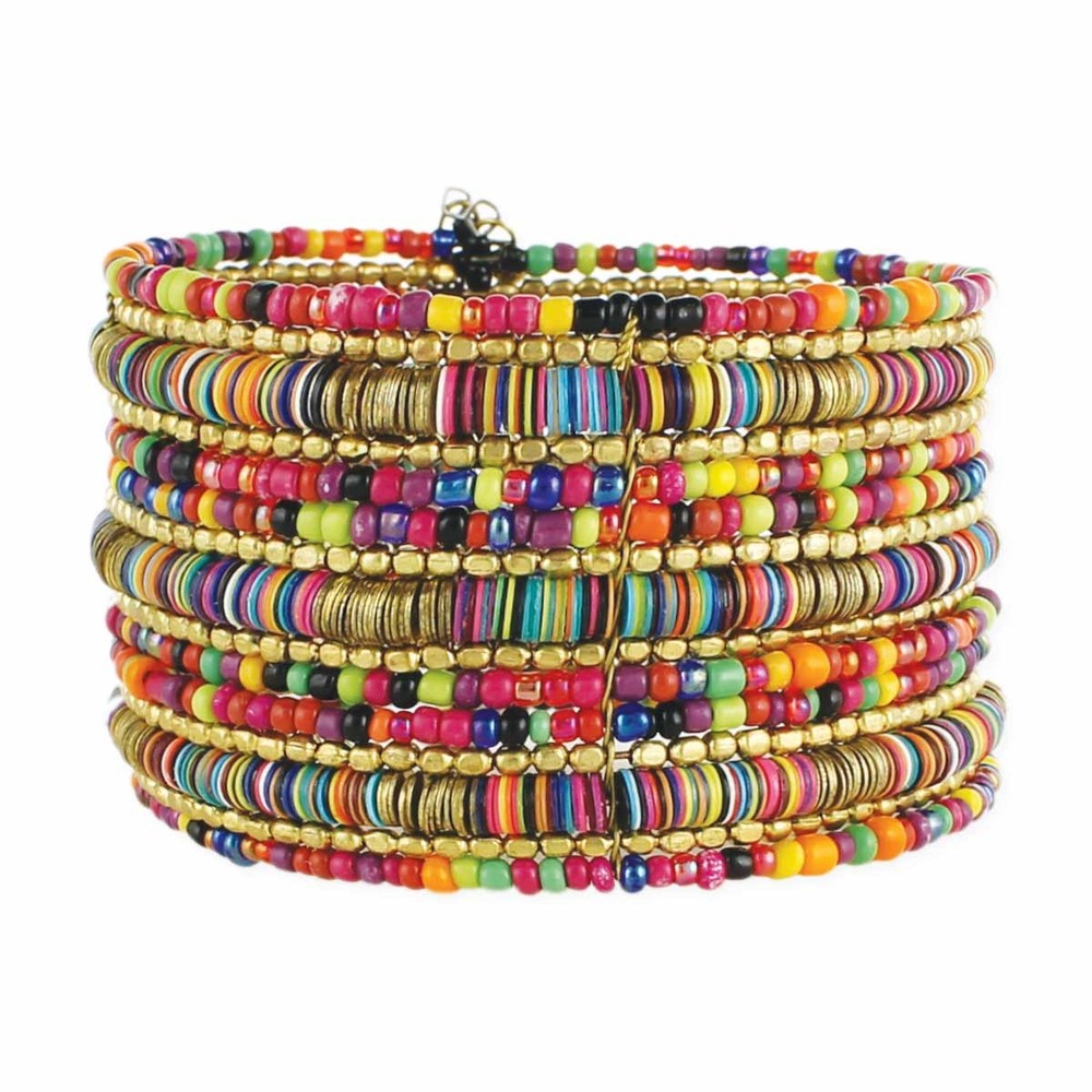 Multi Sequins & Bead Cuff Bracelet