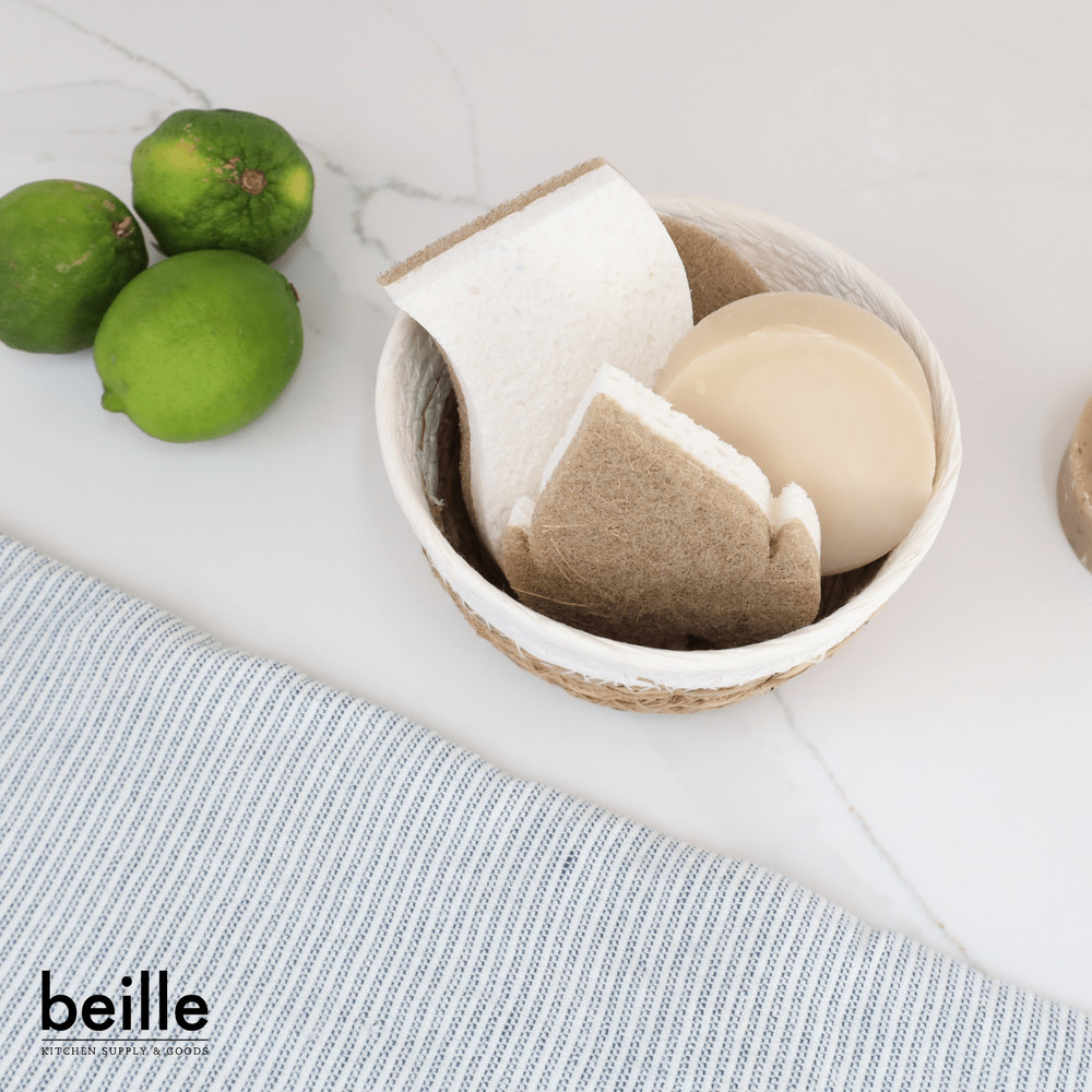 Beille 2pk Non Scratch Coconut Plant Based Dish Sponge Kitchen Tools (2 Styles)