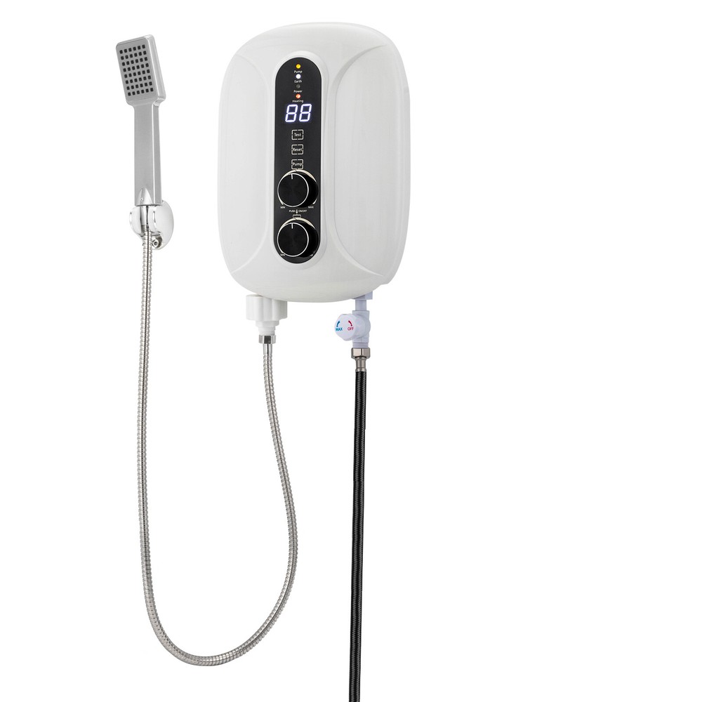 5500W Instant Hot Water Heater w/Built-in Pump, Digital Panel Mechanical Control