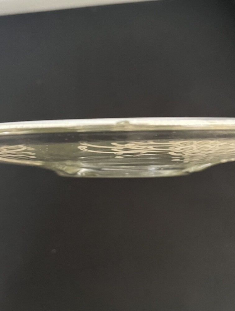 CLEAR GLASS WITH Sterling Silver Inlay SERVING PLATE