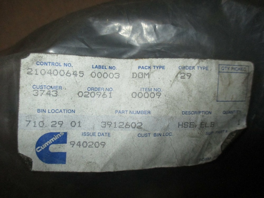 Cummins HOSE,ELBOW 3912602