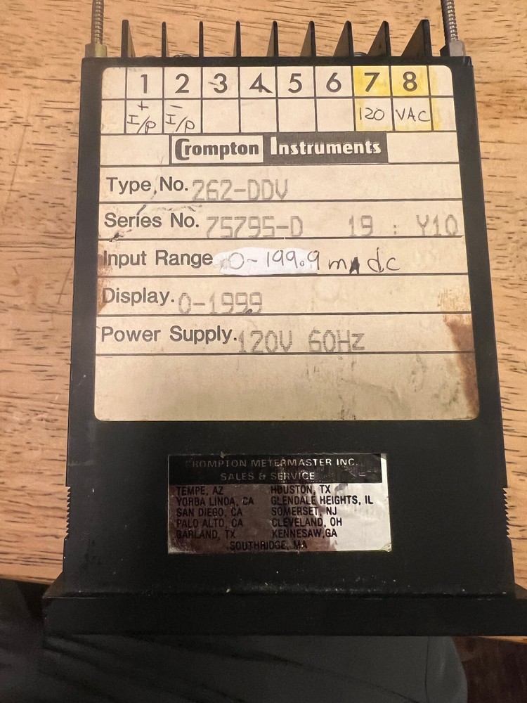 CROMPTON INSTRUMENTS 262-DDV DIGITAL D/C VOLT METER