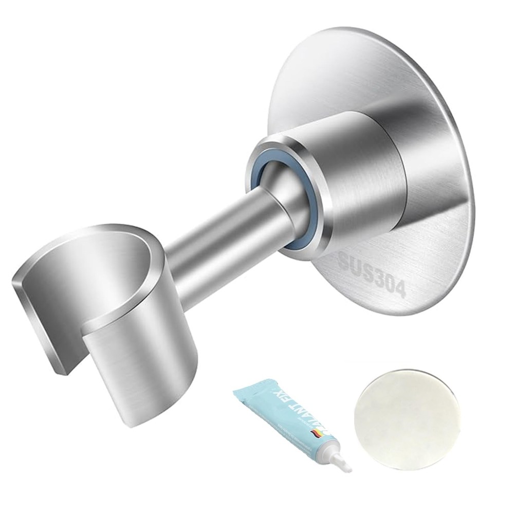 Shower Head Holder 360° Adjustable Handheld Bathroom Brushed Finish