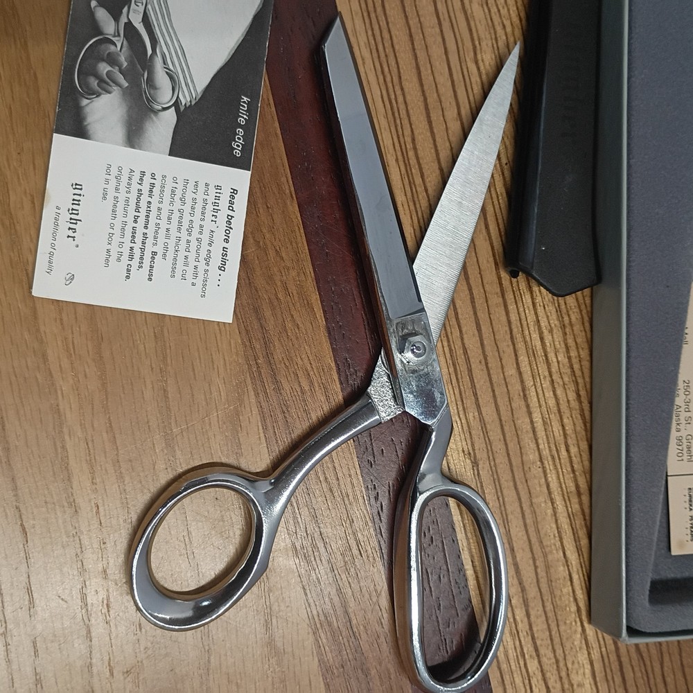 Gingher Scissors Silver Vintage Box Germany Sewing Seamstress