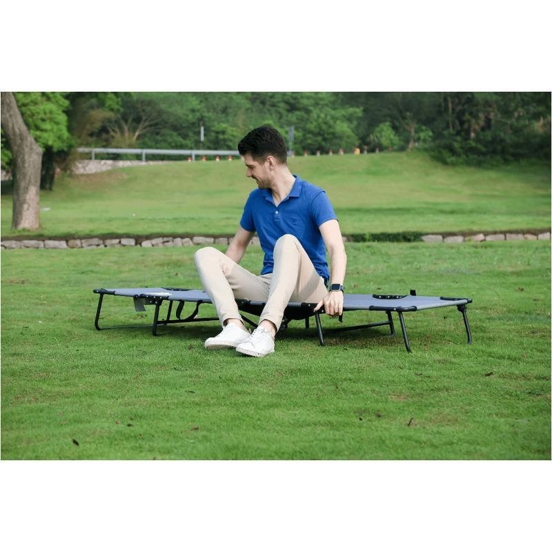 Folding Camping Cot Portable Easy Setup Low Profile Compact Outdoor Sleeping New