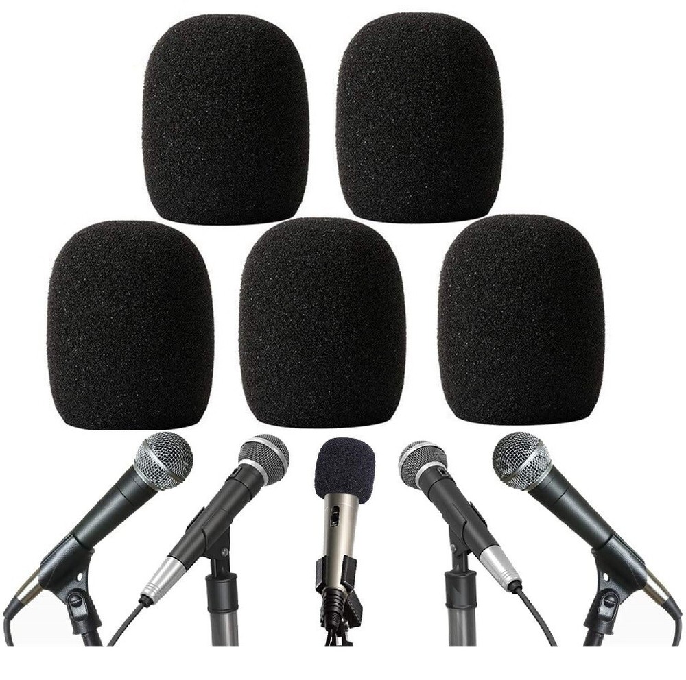 5 Pack Microphone Windscreen Cover for Shure BETA 58A Vocal Microphone Black