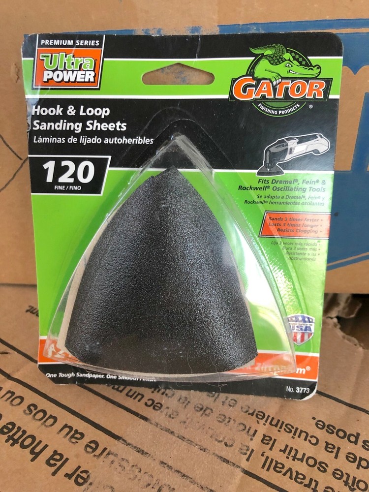Gator #3773 HOOK & LOOP SANDING SHEET 120 Grit-12PC/PK Black Zirconium