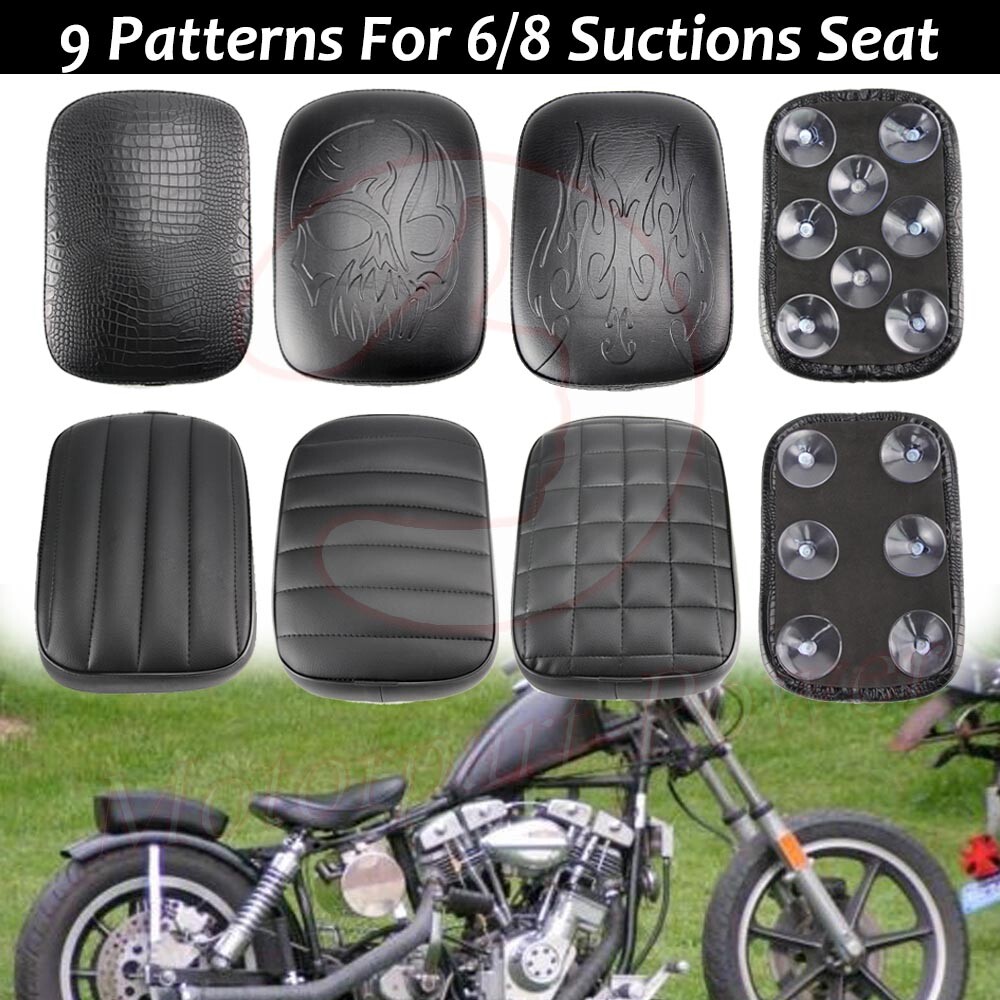 Rectangular Pillion Passenger Pad Seat 6/8 Suction Cup Pad For Harley Motorcycle