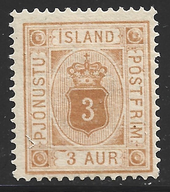 Iceland, Scott #O4, 3a Official, MH