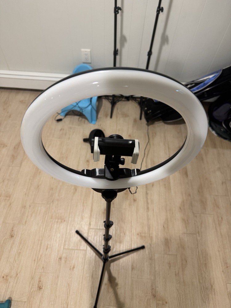UBeeSize LED Ring Light with Tripod Stand, Phone Holder, Adjustable Brightness